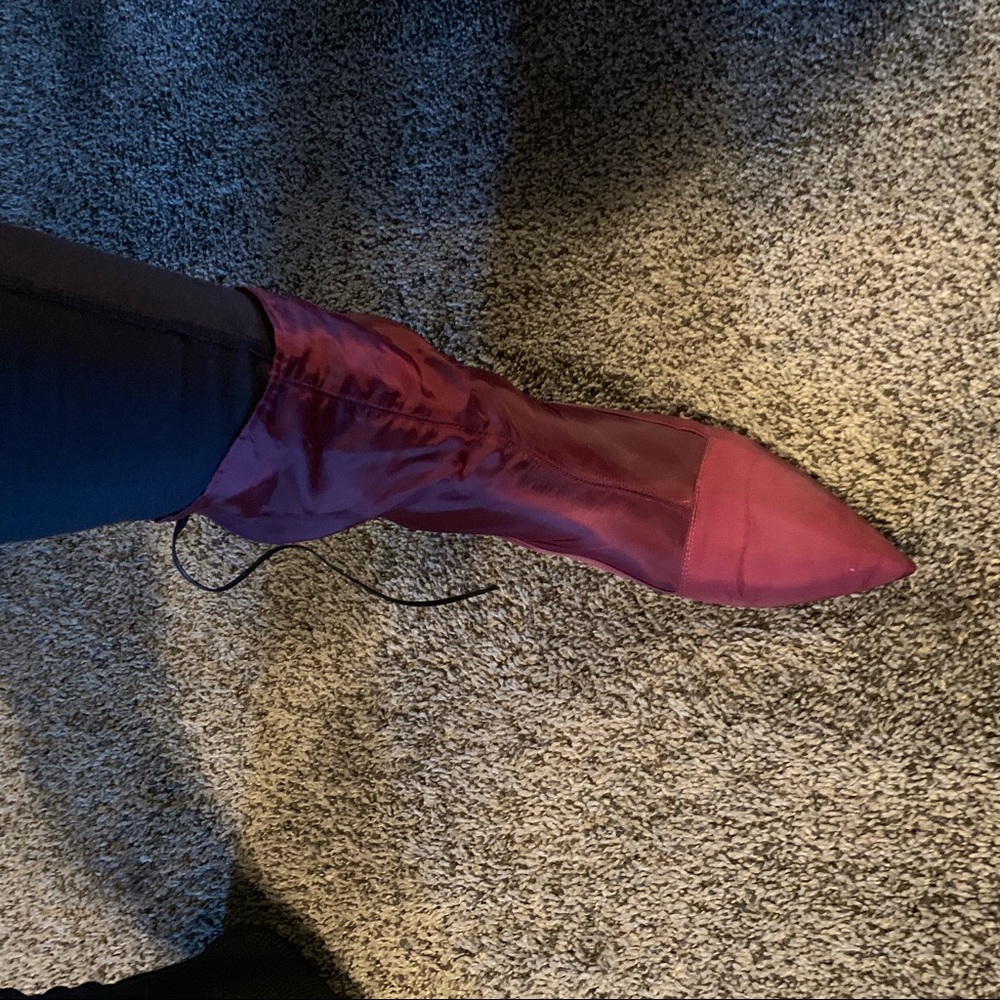 ZARA BOOTS | RED LACE UP BOOTS SIZE 39 (7.5-8)